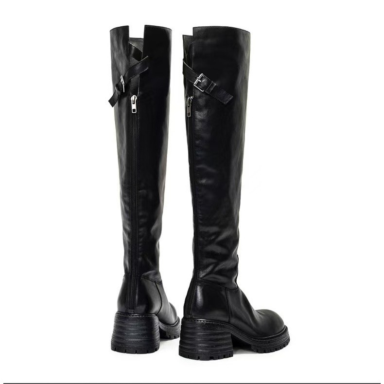 Sock Boot Women - Coarse heeled high heeled boots for