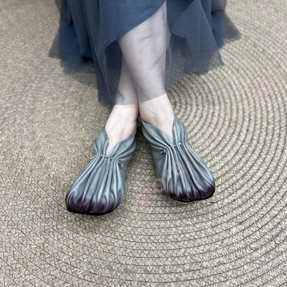 Women Retro Pleated Soft Shoes - đánh giá và giá Mule Slip On