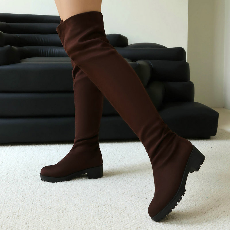 Faux Suede Leather Flock Slip- - đánh giá và giá Sock Boot Women