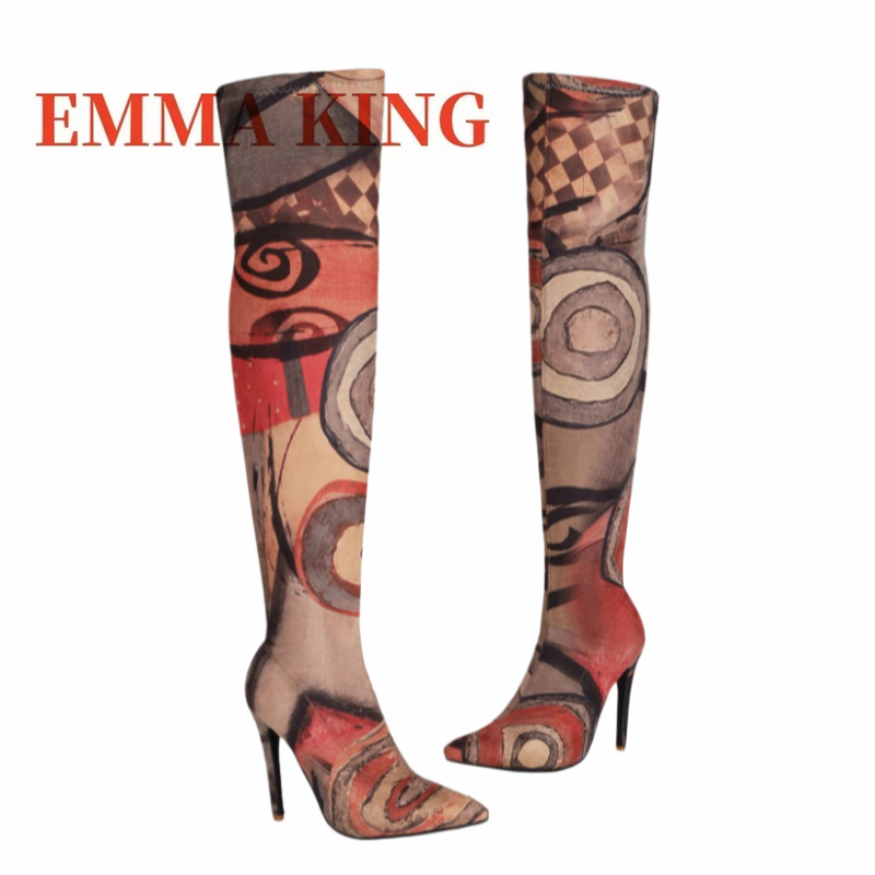 Women's Art Print Thigh High B - đánh giá và giá Sock Boot Women