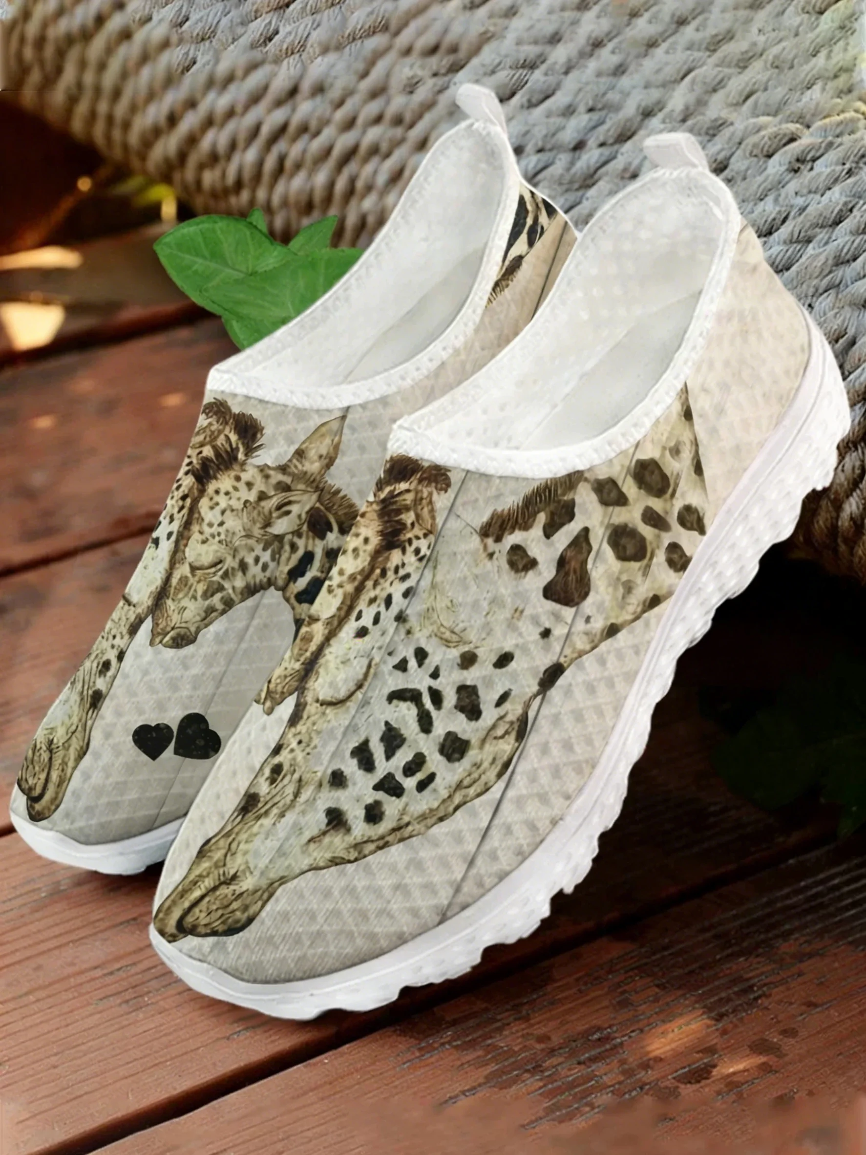 Cartoon Giraffe Print Mesh Hig - đánh giá và giá Women Shoes Tennis