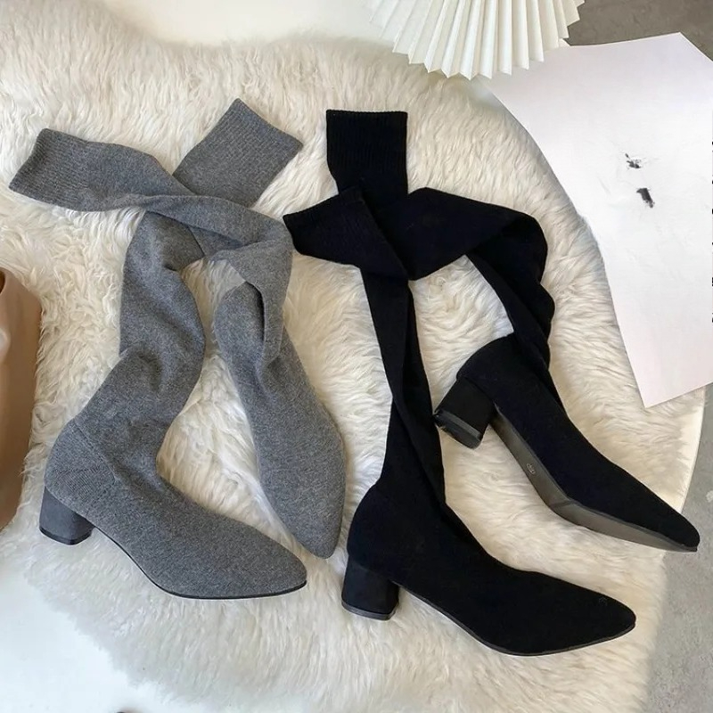 High Knee Sock Shoes 2025 New  - đánh giá và giá Sock Boot Women