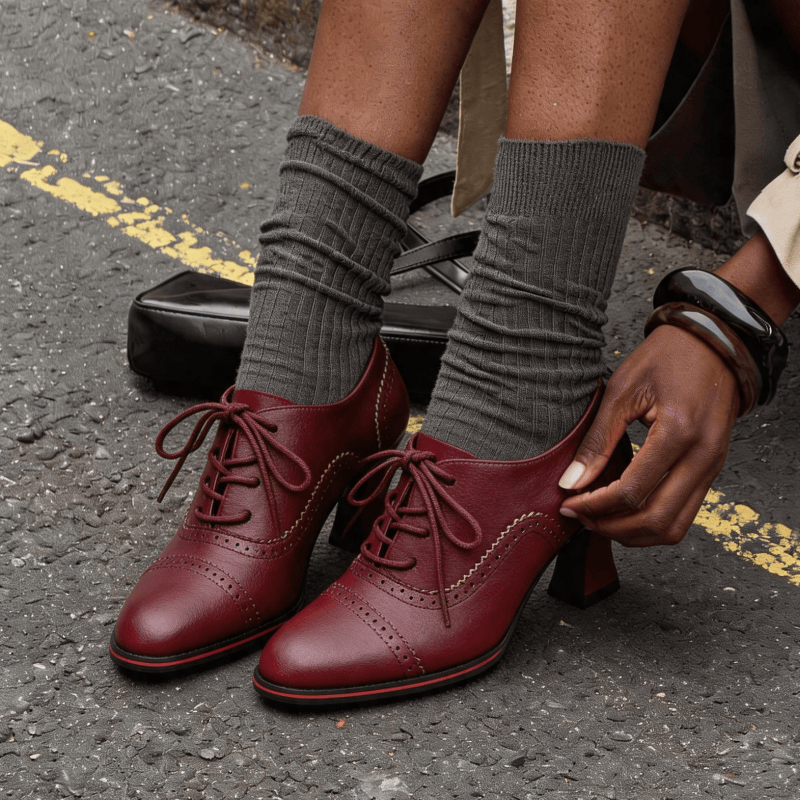 Women’s Faux Leather Brogue Ox - đánh giá và giá Oxford Lace Up Women