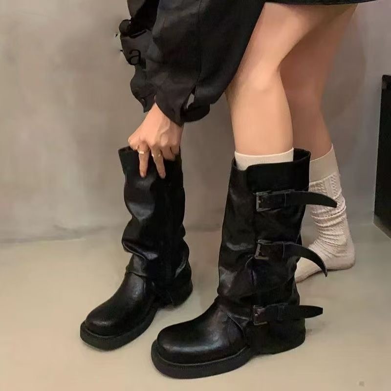 Ladies Pleated Slouchy Mid Boo - đánh giá và giá Knee High Boots Women