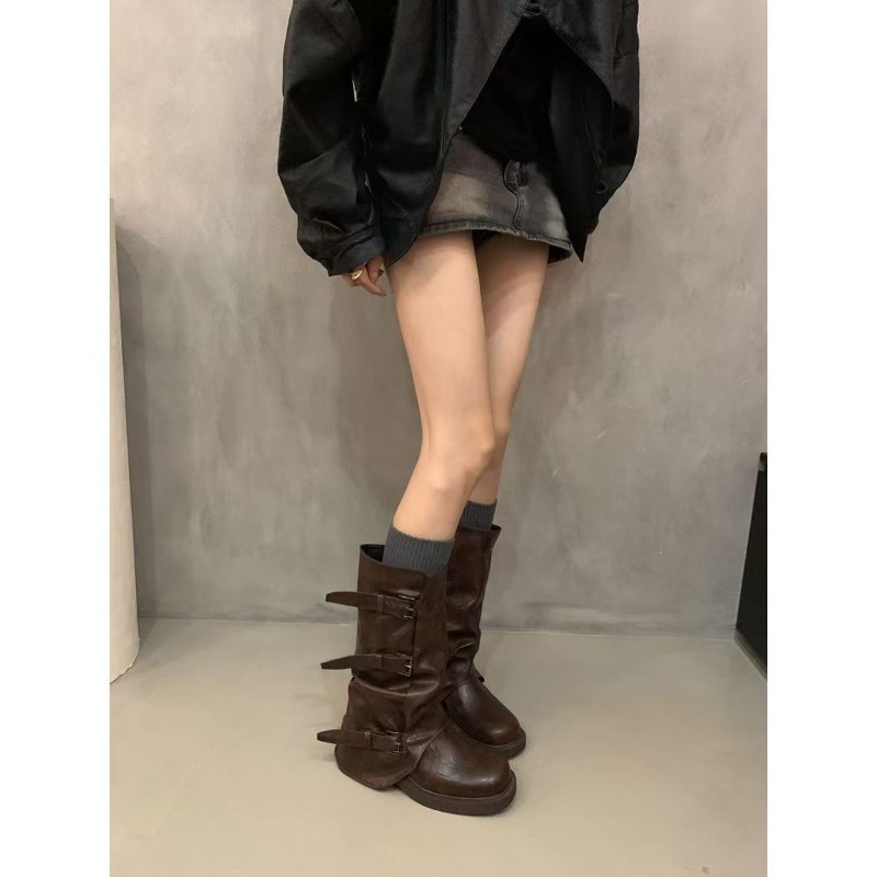 Ladies Pleated Slouchy Mid Boo - đánh giá và giá Knee High Boots Women